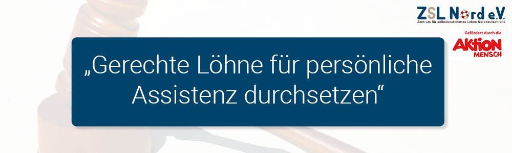 Banner zur Tagung zu gerechten Löhnen in der Persönlichen Assistenz
