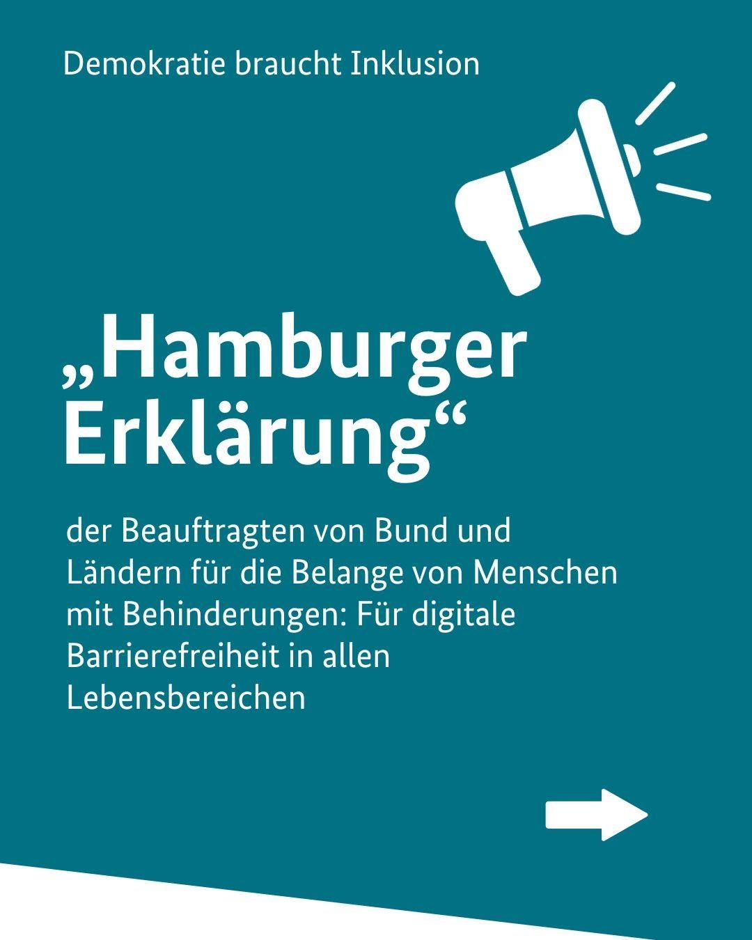 Sharepic zur Hamburger Erklärung der Behindertenbeauftragten