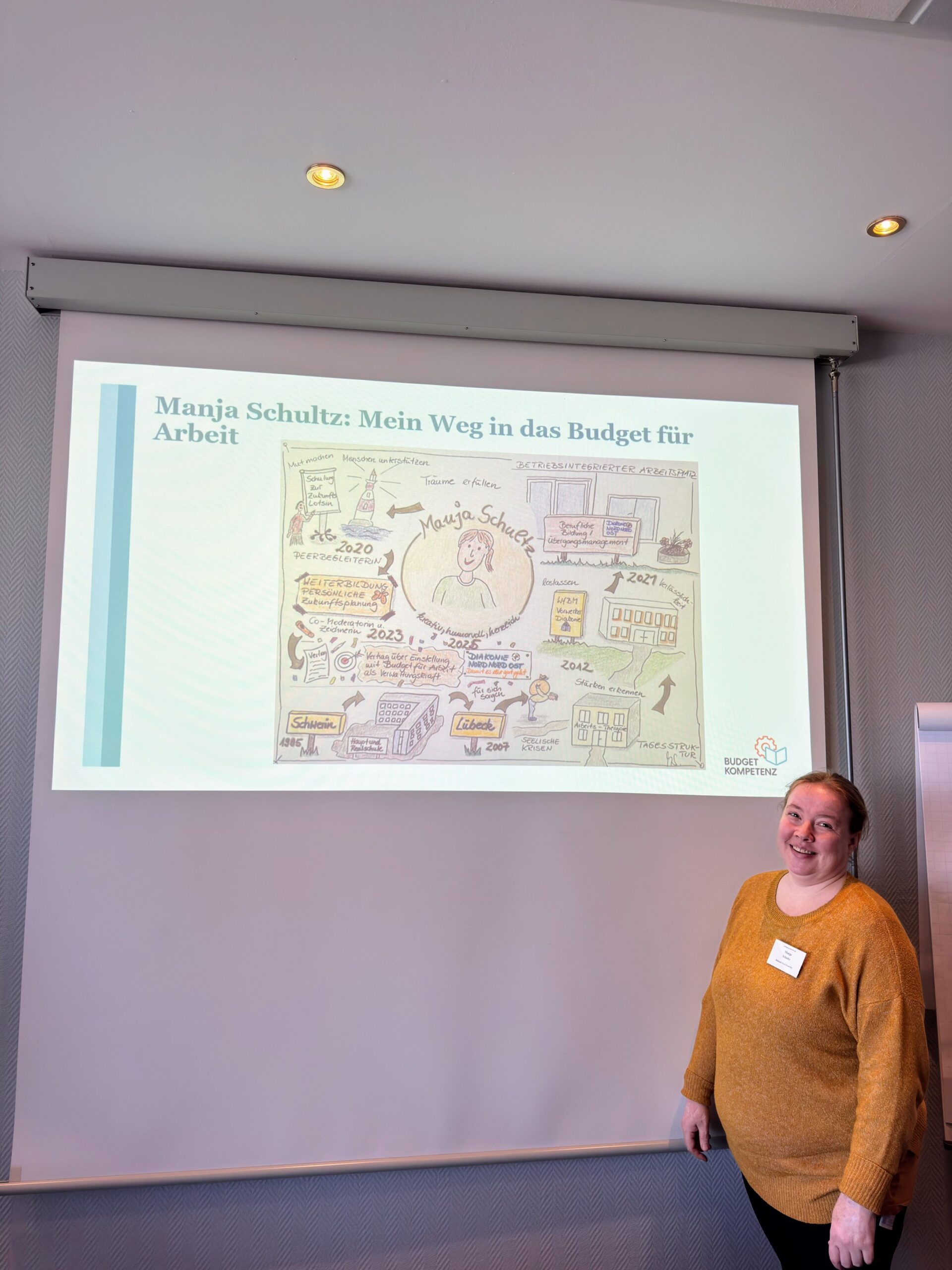 Manja Schultz bei der Vorstellung ihres Weges im Arbeitsleben