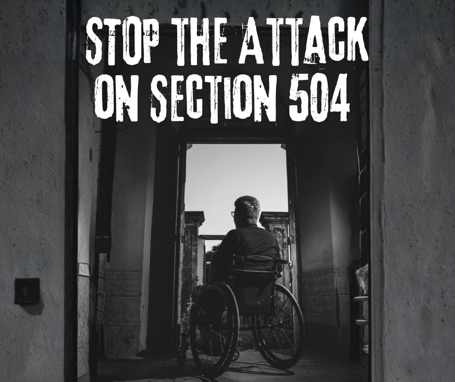 Sharepic: Stop the Attack on Section 504