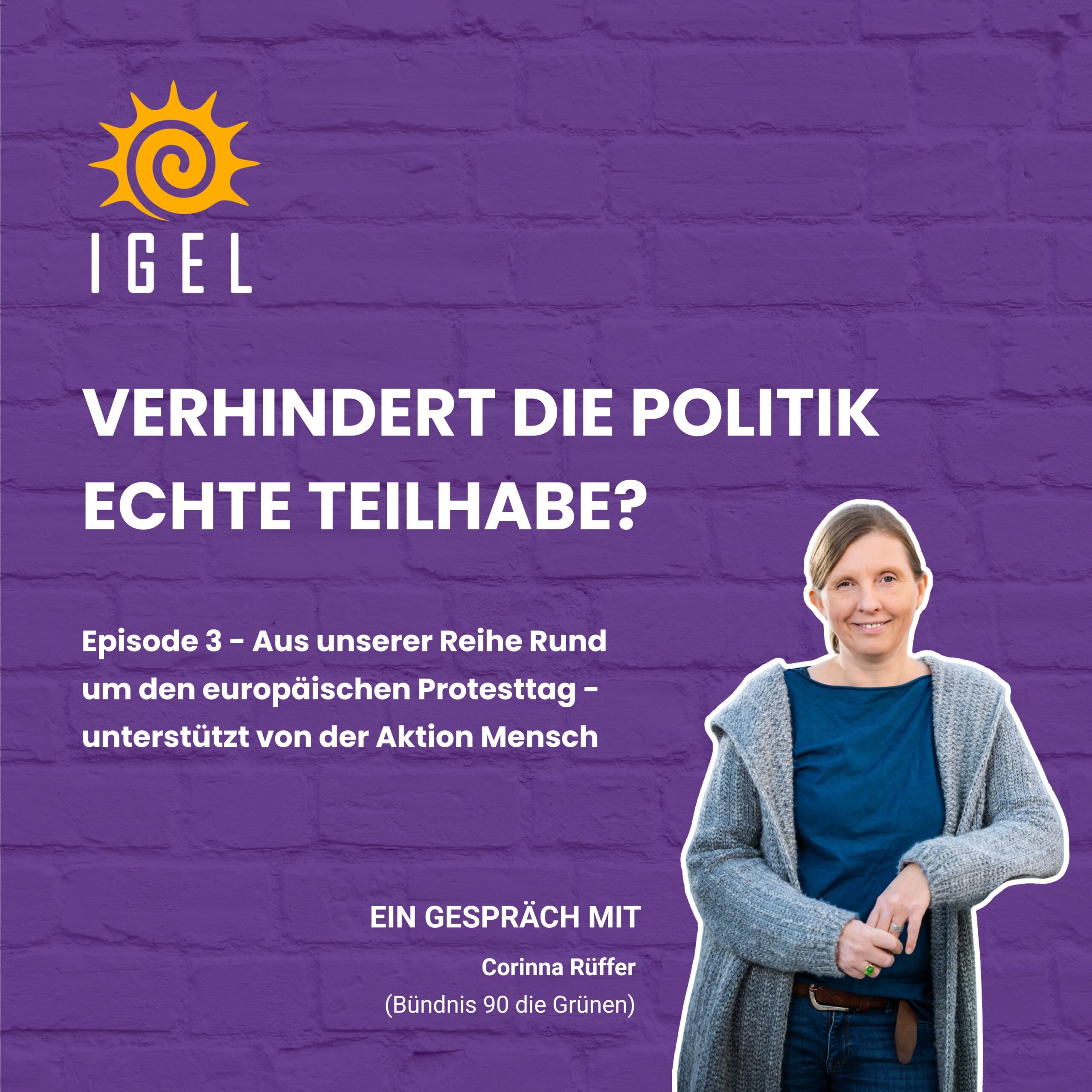 Cover des IGEL-Podcast mit Corinna Rüffer