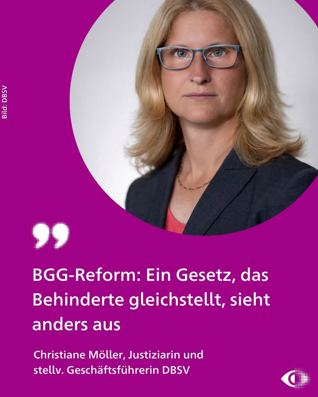 Sharepic mit Christiane Möller zur BGG-Reform