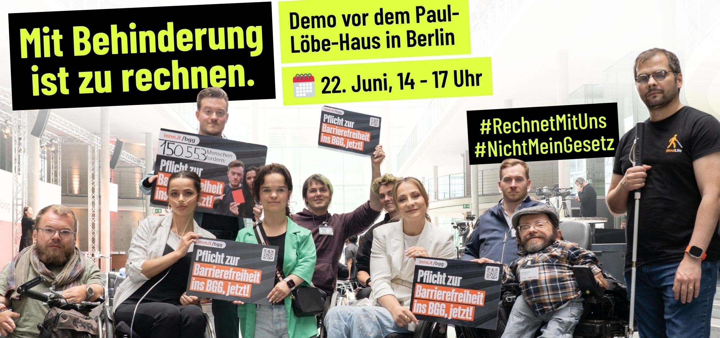 Plakat zur Demo am 22. Juni 2026 zur BGG-Reform