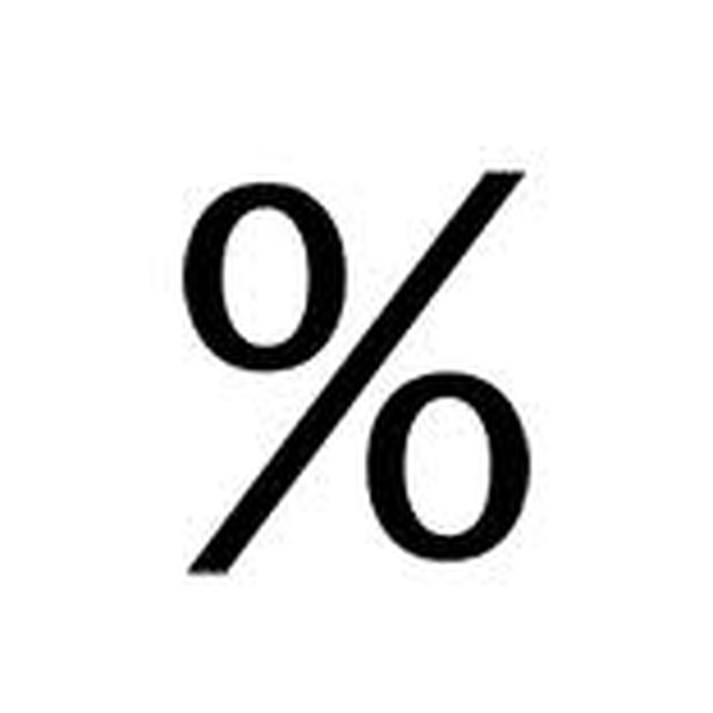 Schwarzes Zeichen für Prozent auf weißem Grund