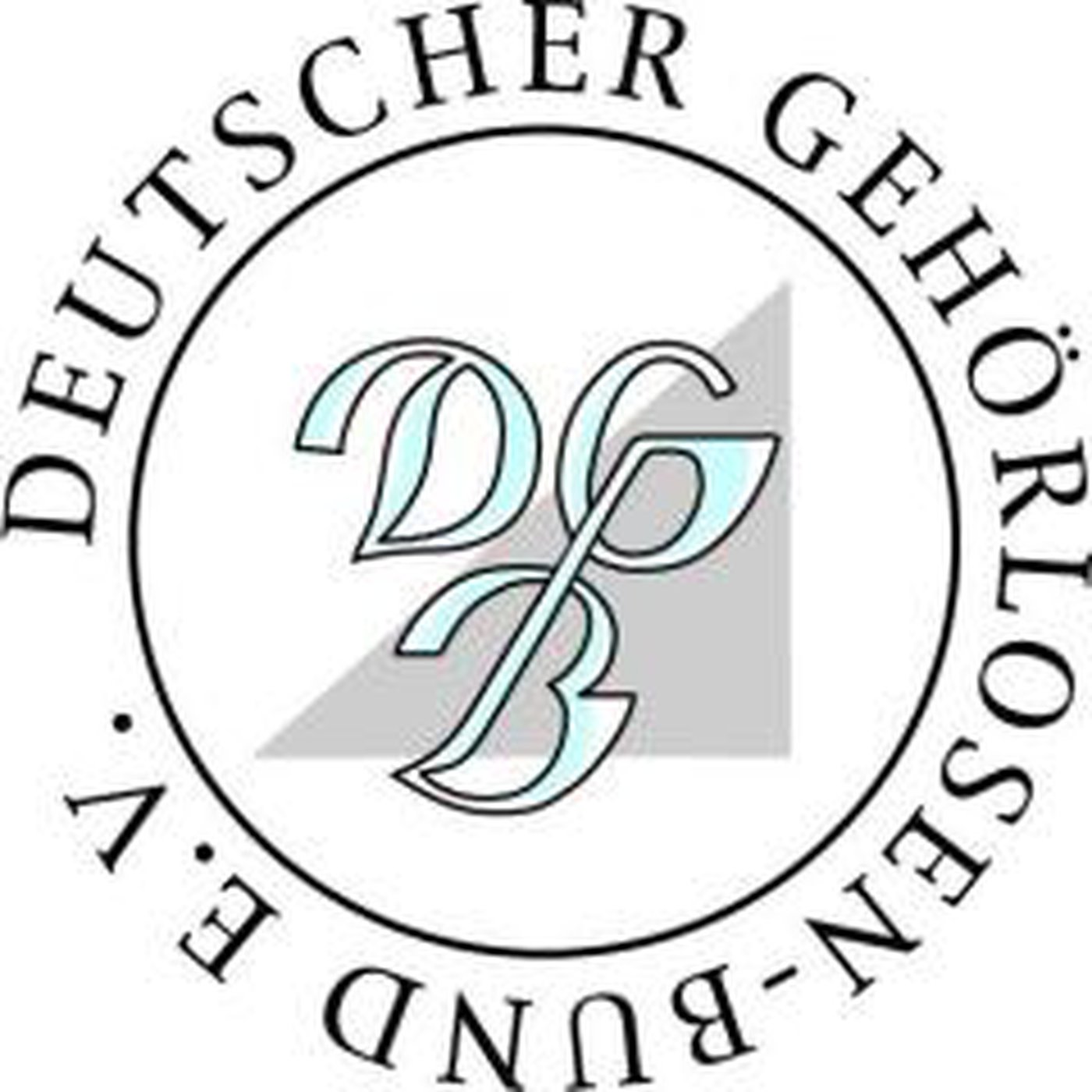 Kreis mit denBuchstaben DGB im Innern und den Worten DeutscherGEhörlosen-Bund e.V.  außen herum