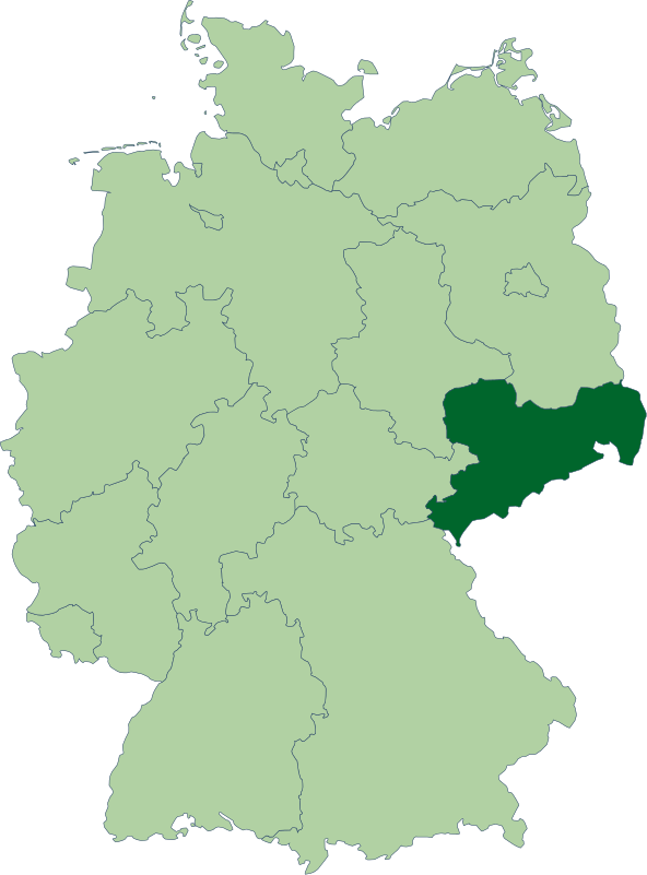 Landkarte Lage Sachsen in Deutschland