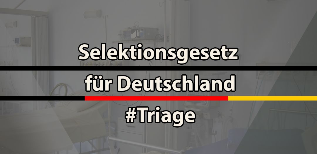 Banner: Selektionsgesetz für Deutschland #Triage