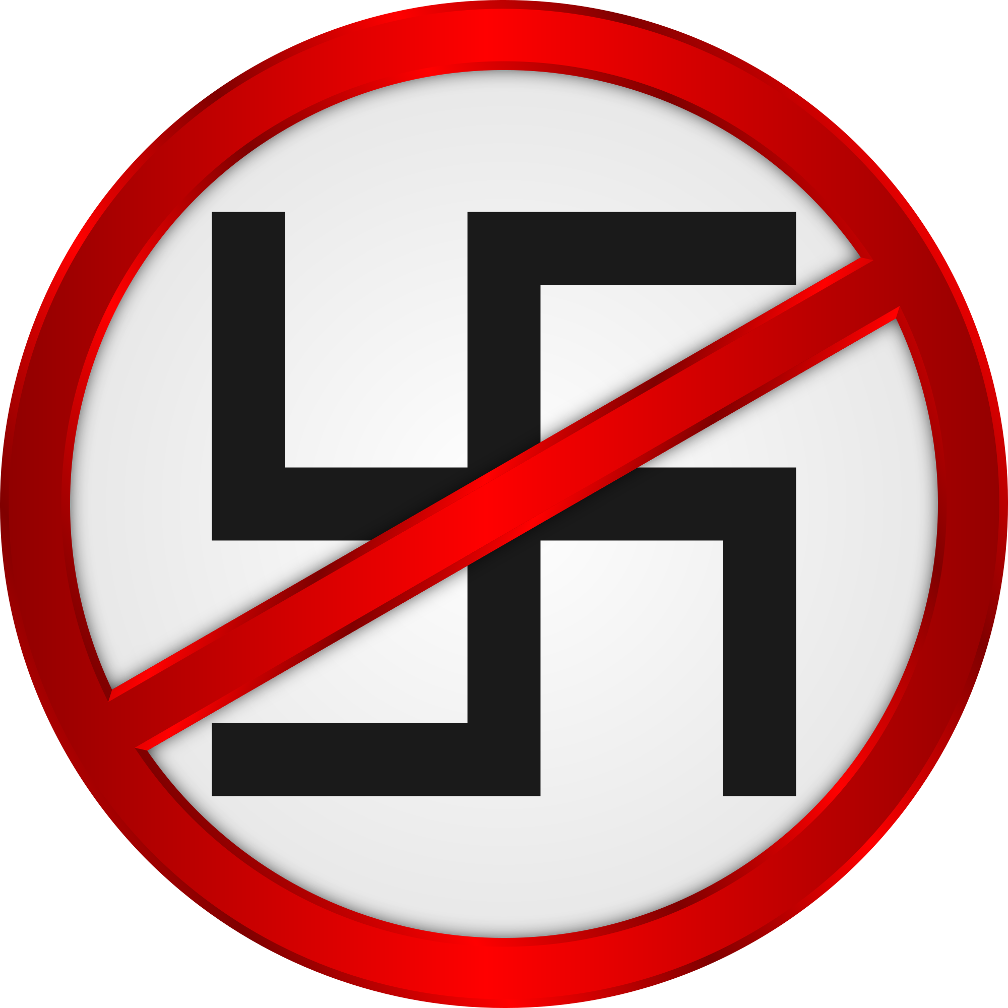 Hakenkreuz rot durchgestrichen