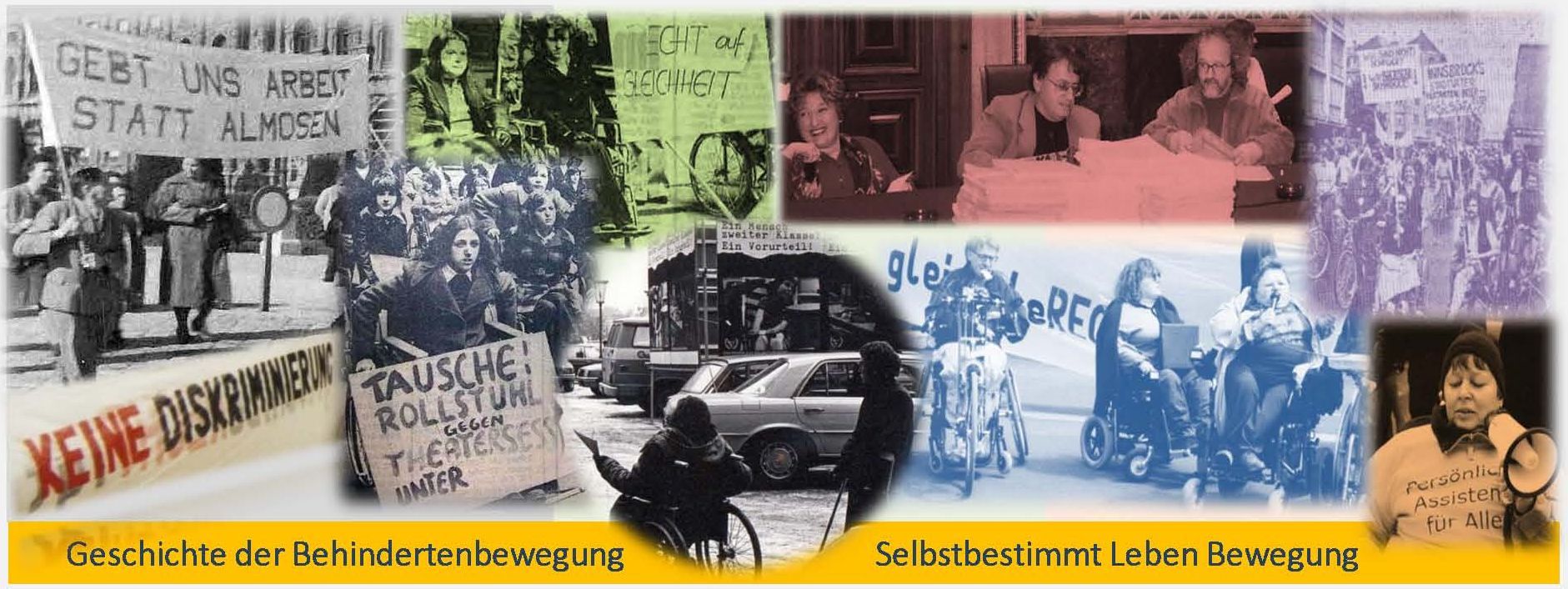 Plakat zur Geschichte der Behindertenbewegung in Österreich