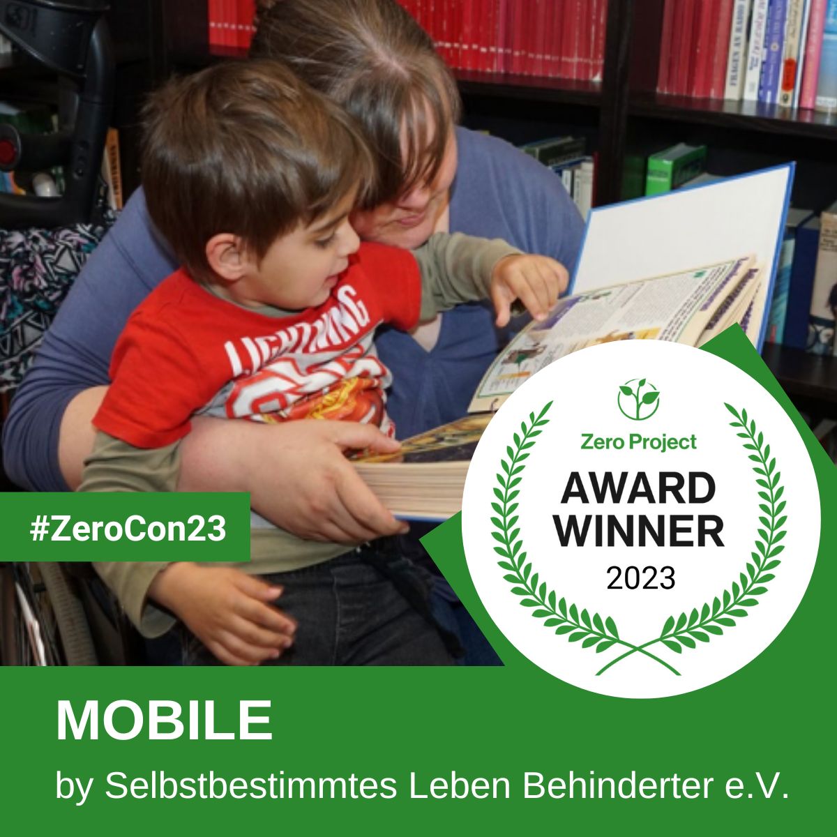 Plakat Zero Projekt AWARD WINNER 2023 MOBILE