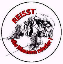 Logo: Reisst die Mauern nieder!