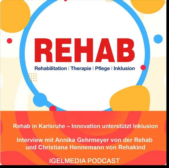 Sharepic zum IGEL-Podcast über die REHAB 2023
