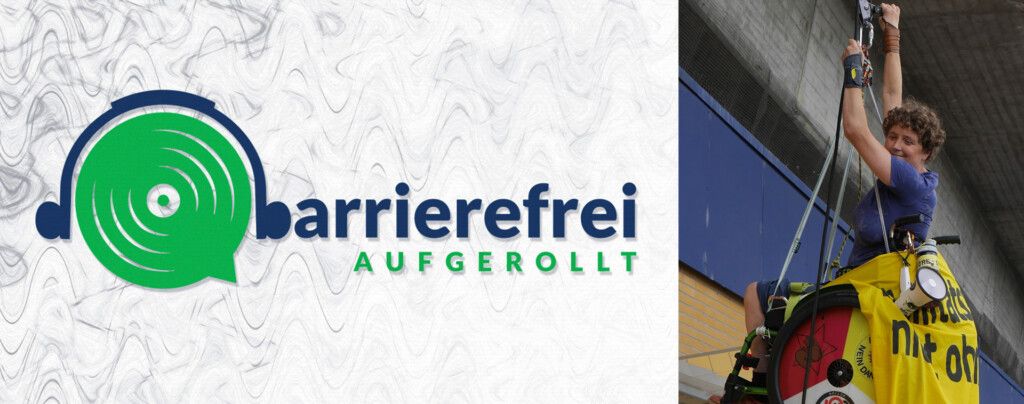 Sharepic zur Sendung barrierefrei aufgrollt zum Klimaaktivismus