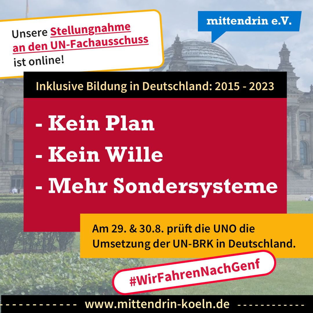 Sharepic: zum Protest von Eltern gegen Mangel an schulischer Inklusion