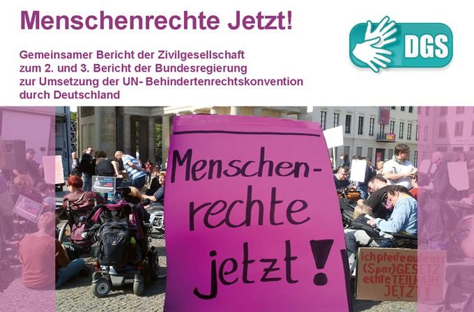 Deckblatt des Parallelberichts der Zivilgesellschaft mit Plakat 