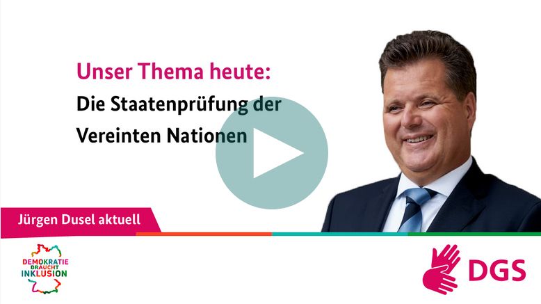 Cover des Inklusionspodcast von Jürgen Dusel zur Staatenprüfung