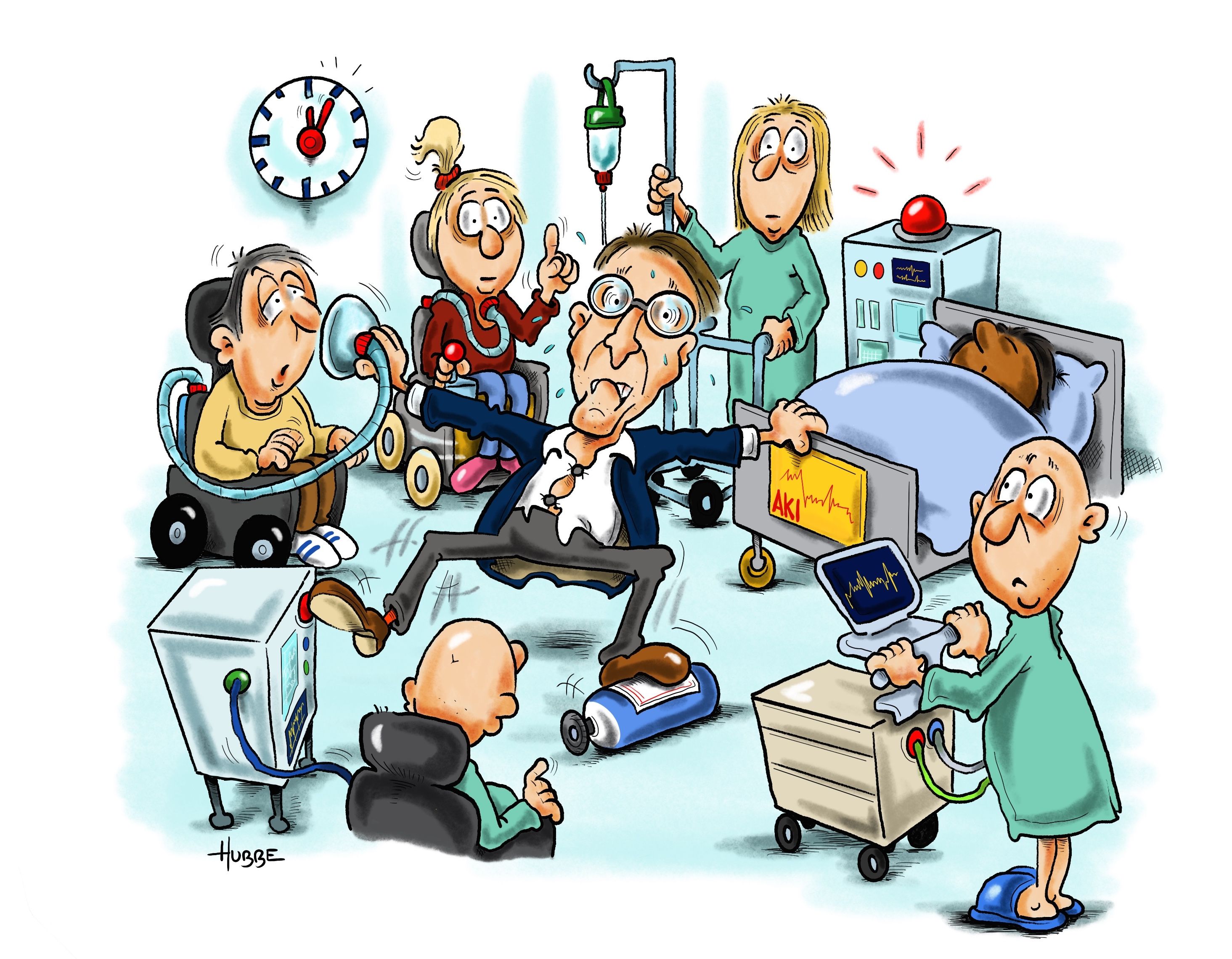Cartoon von Phil Hubbe zur Außerklinischen Intensivpflege