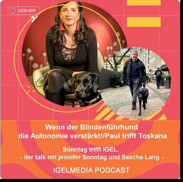 Cover des IGEL-Podcast zu Blindenführhunden
