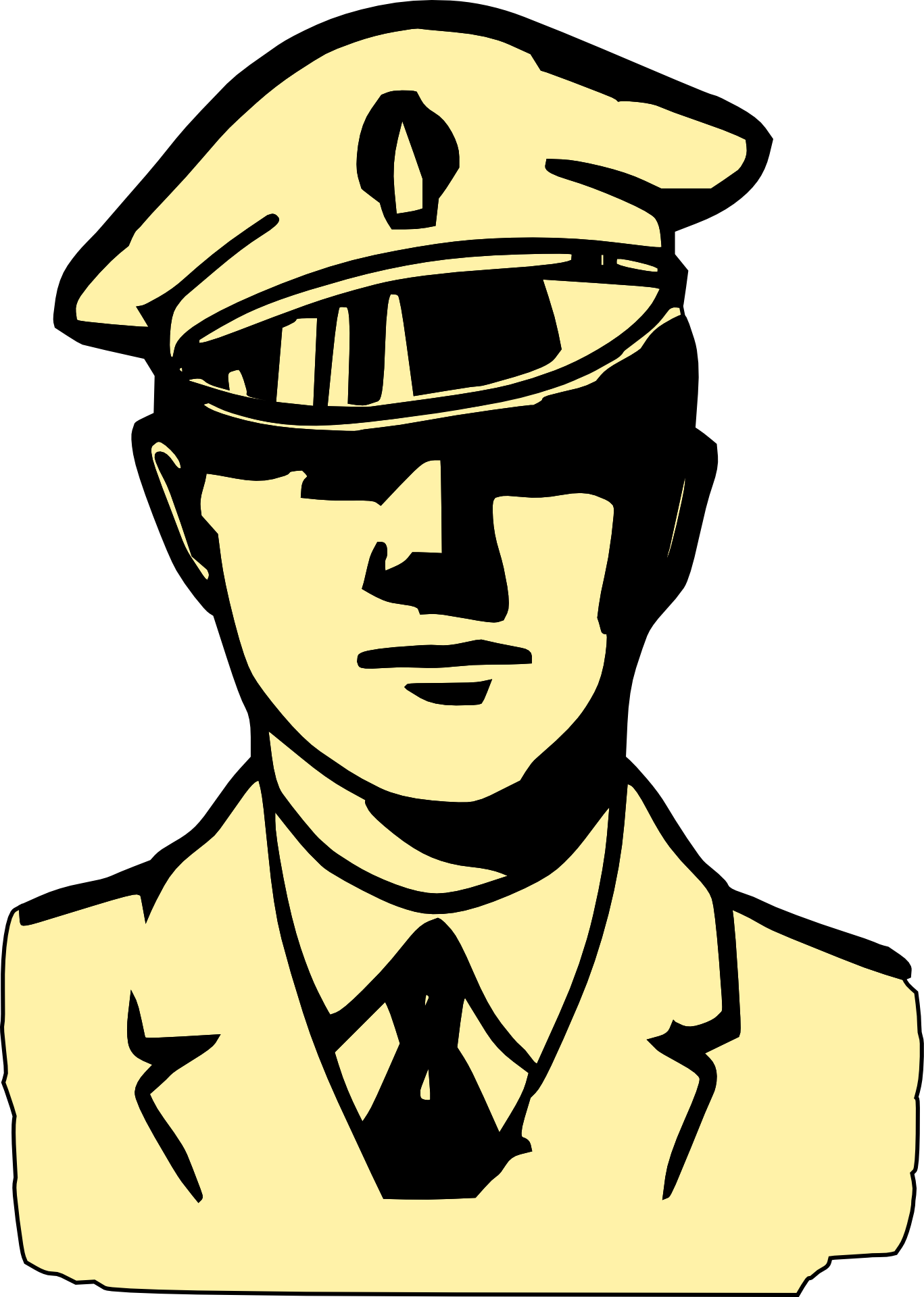 Gezeichnetetes Portrait eines Mannes in Polizeiuniform