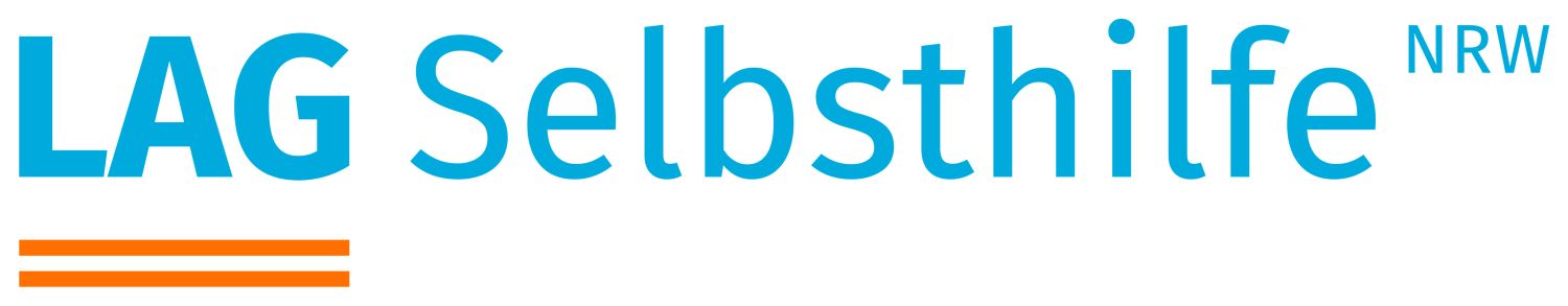 Text LAG inGroßbuchstaben dann Selbsthilfe und hochgesetzt NRW