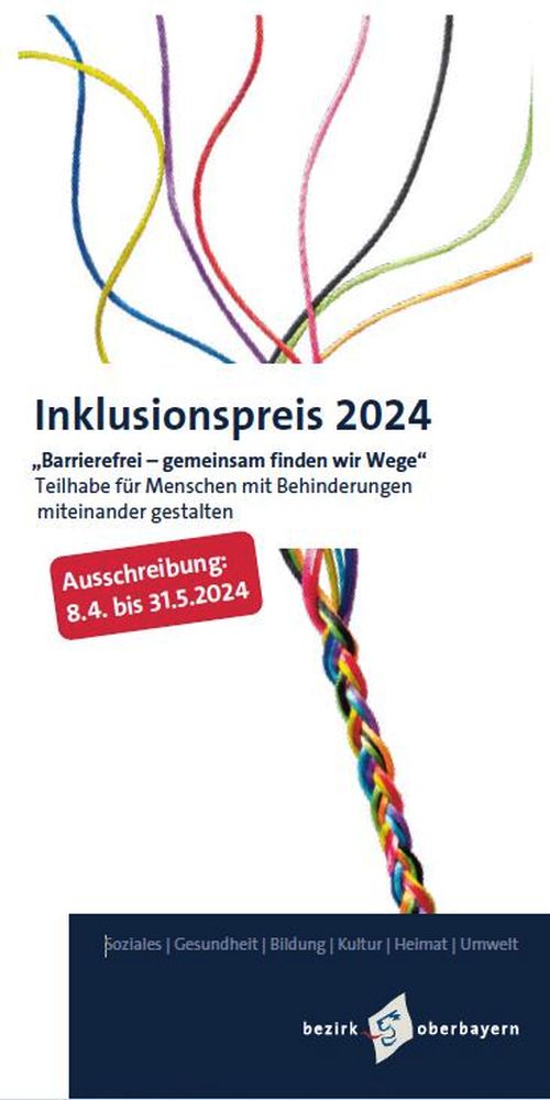 Weiße Oberfläche zeigt Ende eines Glasfaserkabels mit losen Enden Dazu der Text zum Inklusionspreis