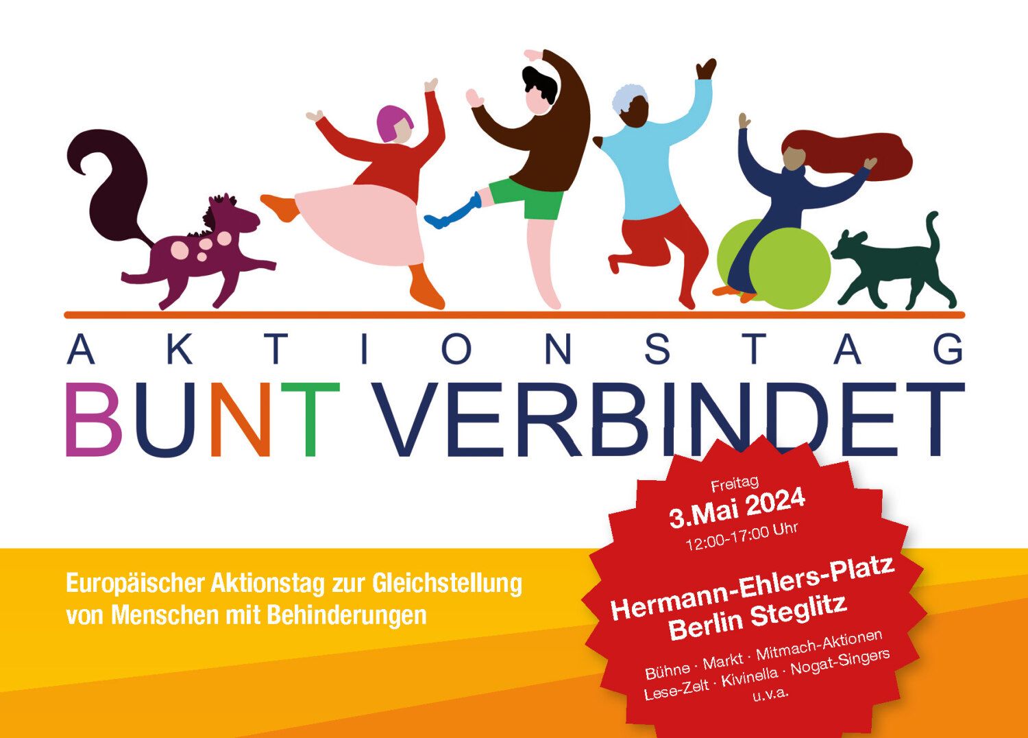 Plakat Aktionstag am 3. Mai 2024 in Berlin Steglitz