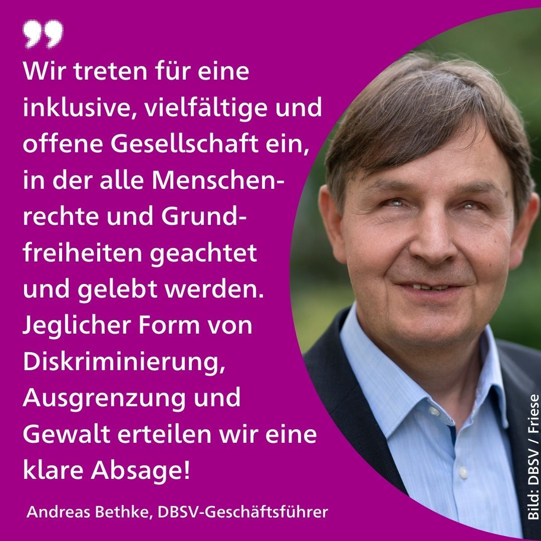 Sharepic mit Andreas Bethke mit Statement gegen Diskriminierung