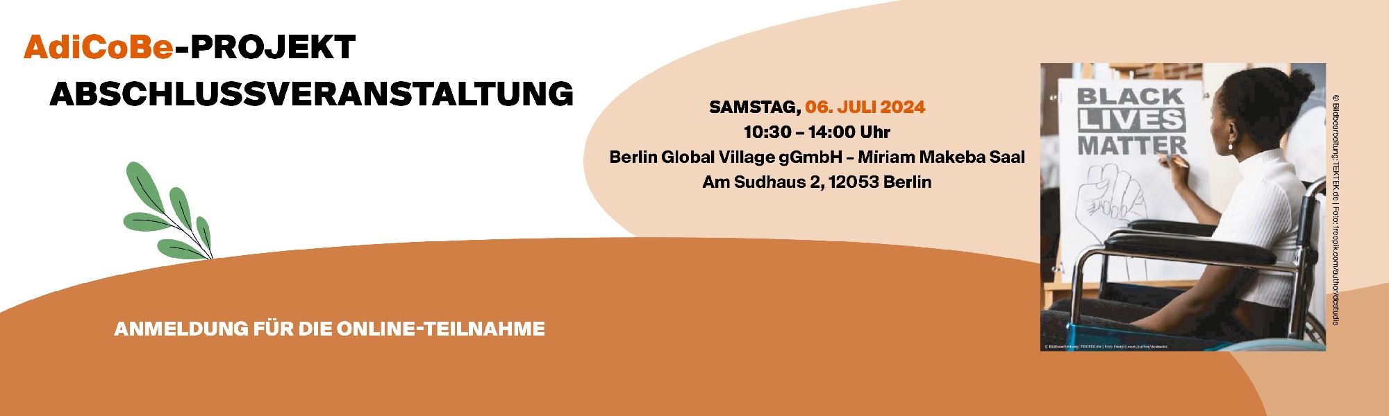 Plakat zur Abschlussveranstaltung des AdiCoBe-Projekts