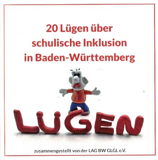 Titelbild: 20 Lügen über schulische Inklusion in Baden-Württemberg