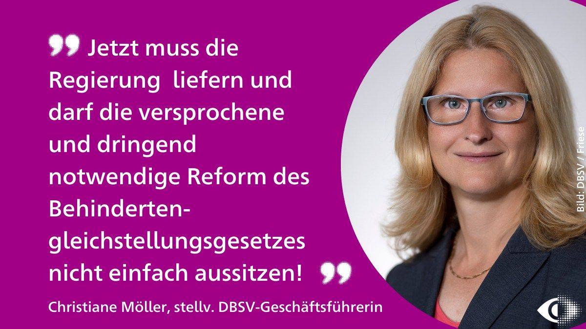 Sharepic von Christiane Möller mit Forderung nach Handeln der Bundesregierung für BGG-Reform