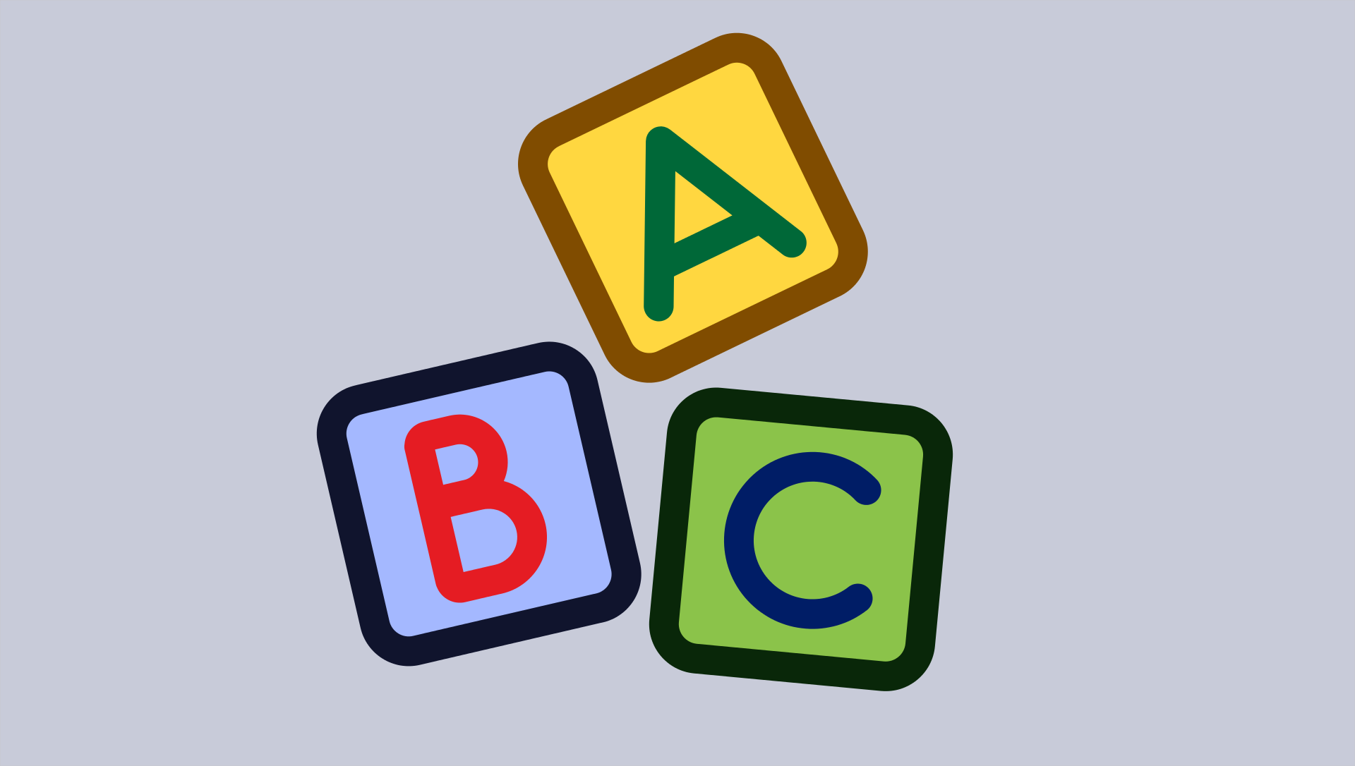 Bildwürfel mit den Buchstaben A, B und C