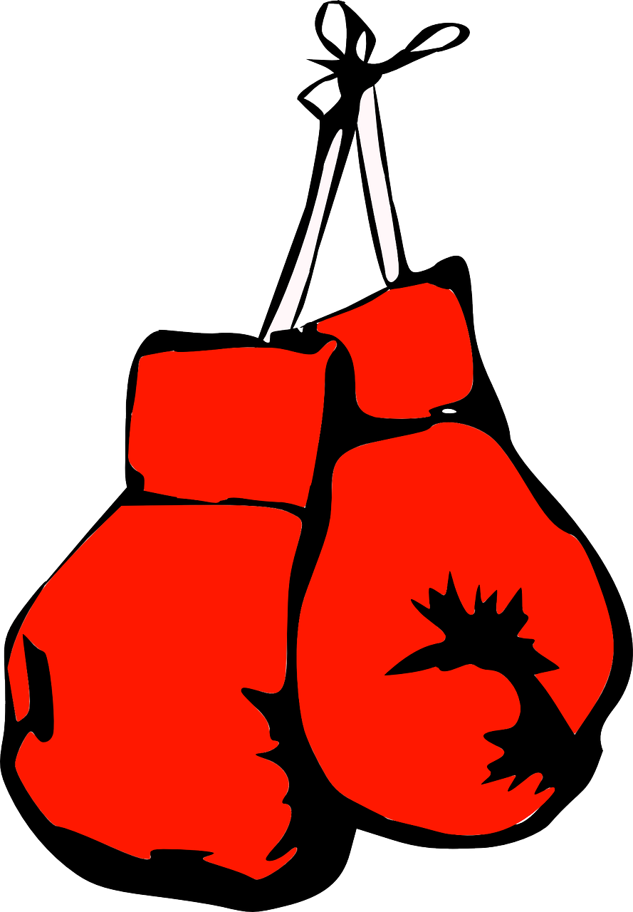 2 rote Boxhandschuhe