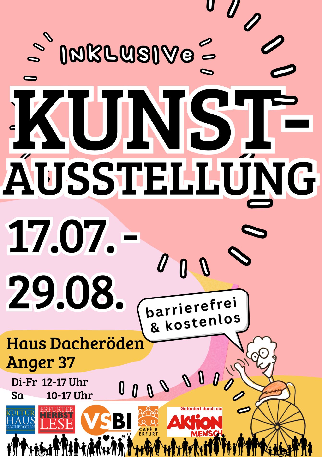 Plakat mit dem Titel und den Terminen für diese Kunstausstellung