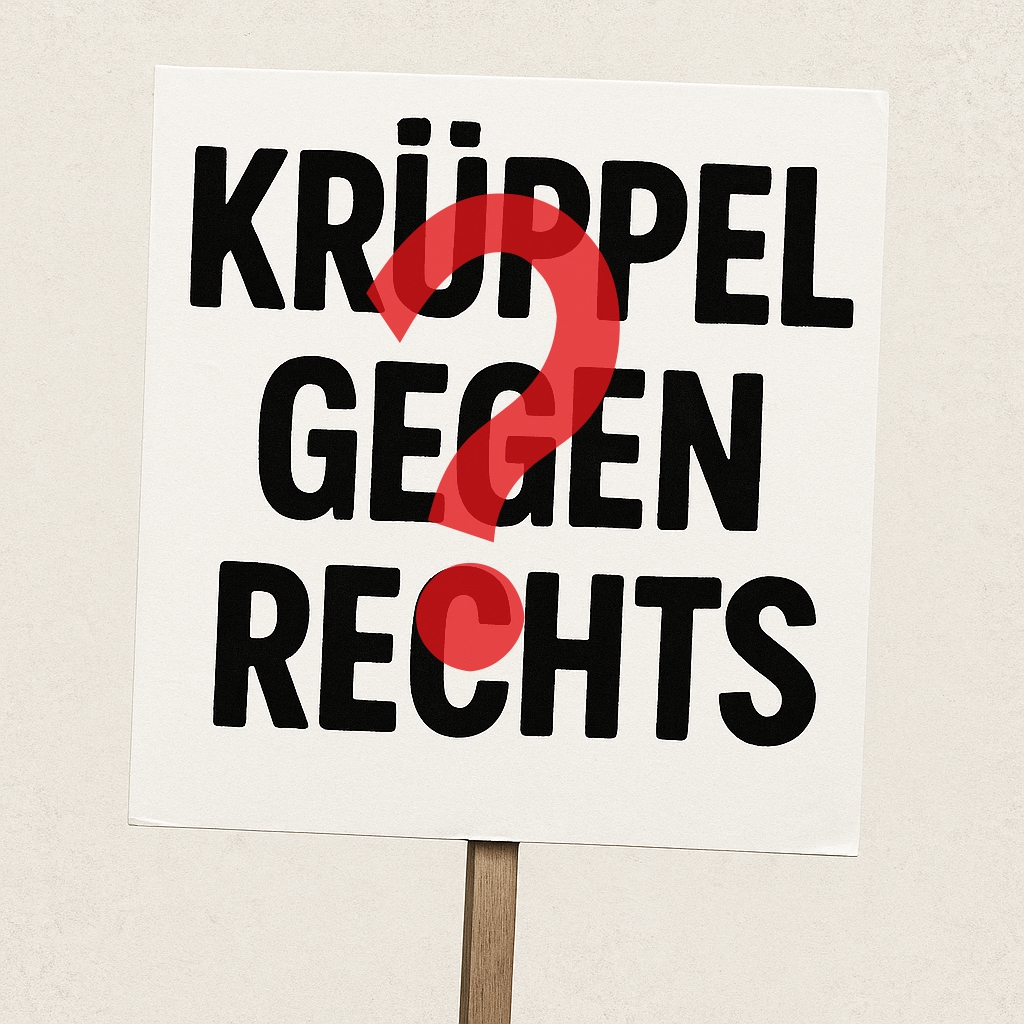 Demoschild mit der Aufschrift 
