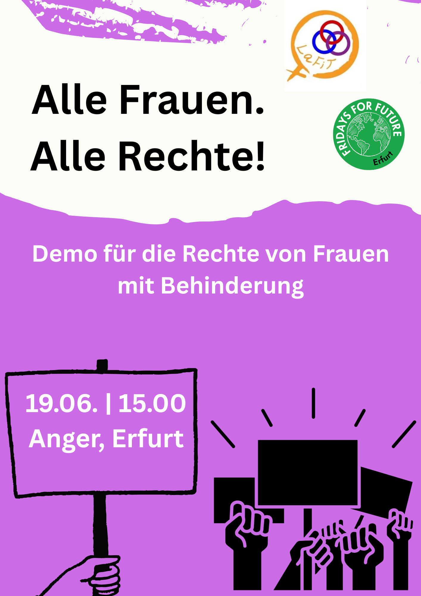 Plakat zur Frauendemo am 19. Juni 2026 in Erfurt